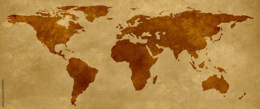 Old map of the world parchment background vintage Stock Illustration ...