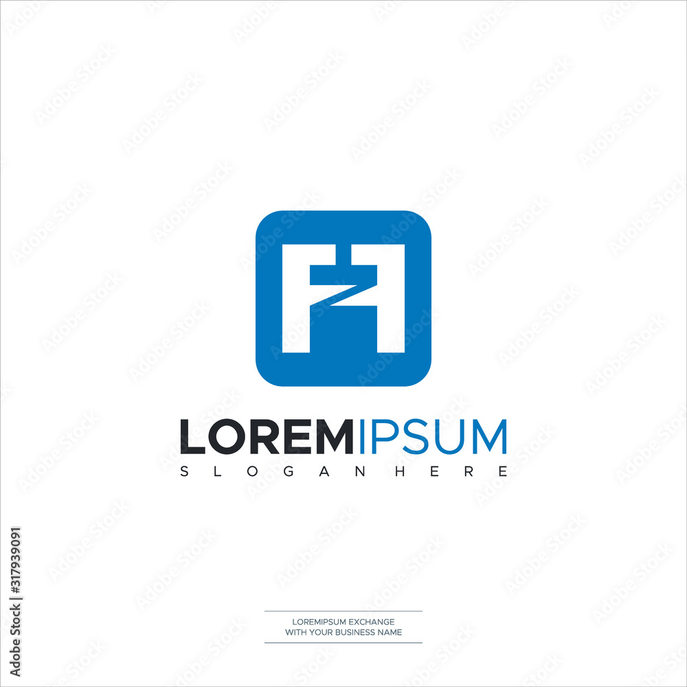 Letter FF logo Initial F Box Design Modern Letter FF logo Initial F Box Design Modern
