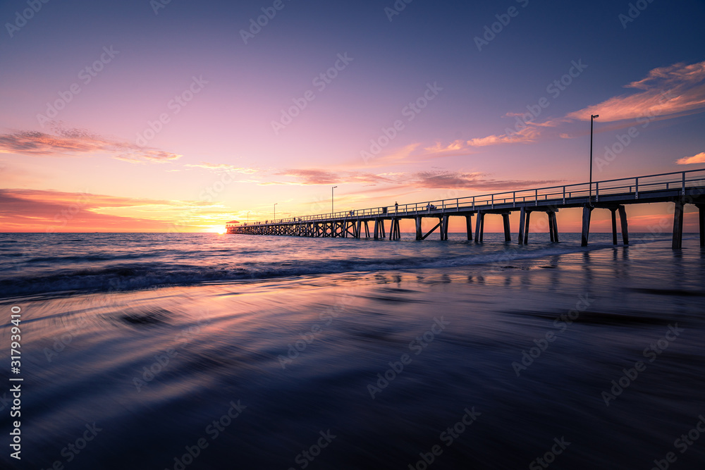 Sunset over Grange jetty, Adelaide, South Australia