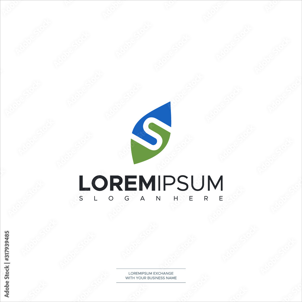 Fototapeta premium Super Leaf Letter S Logo Template Design Vector Illustration