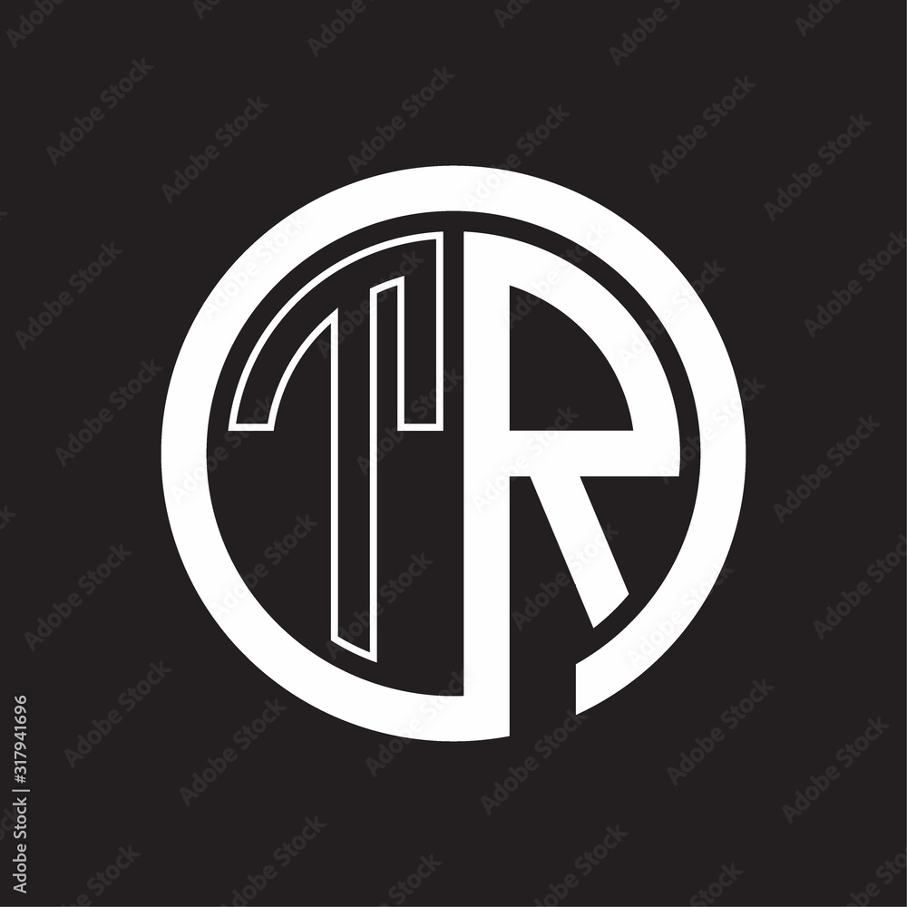 TR Logo with circle rounded negative space design template TR Logo with circle rounded negative space design template