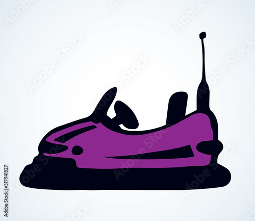 Attraction cars. Vector doodle symbol