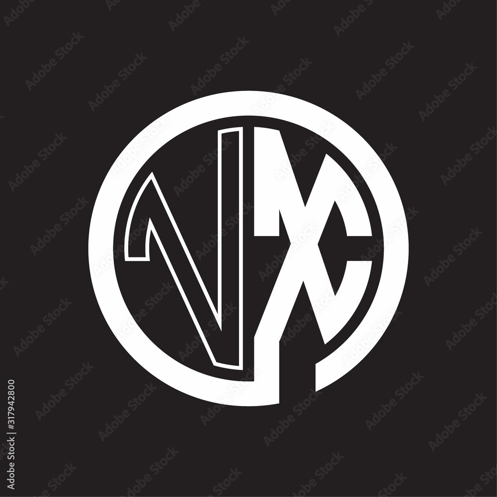 VX Logo with circle rounded negative space design template VX Logo with circle rounded negative space design template