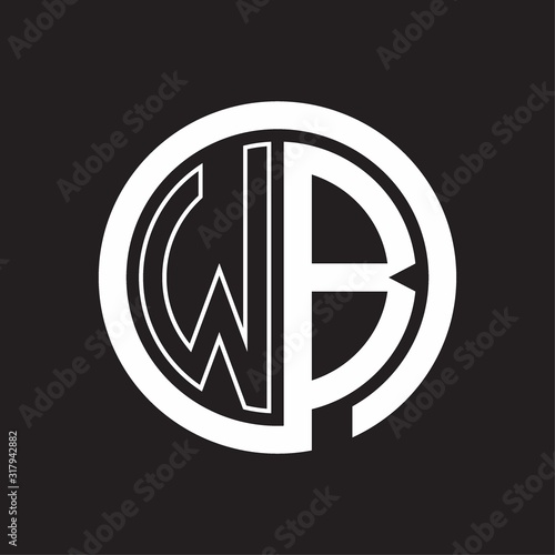 WB Logo with circle rounded negative space design template