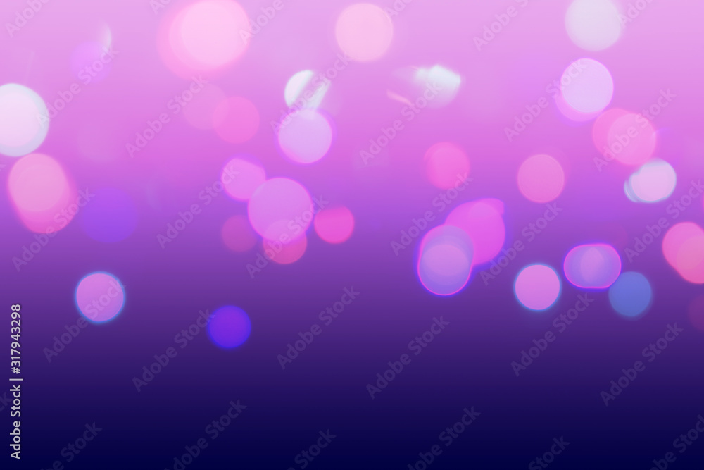 Blur lights with pink-blue gradient. Abstract circle Bokeh lights effect for background usage