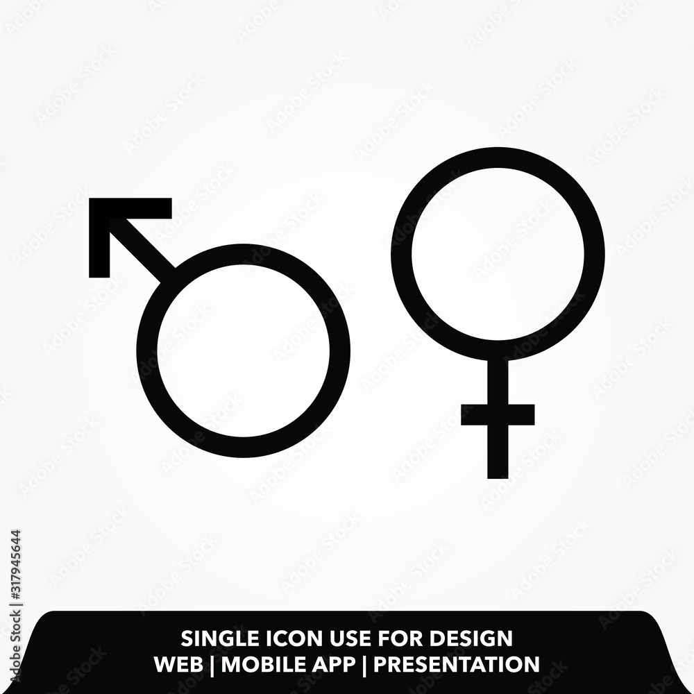 Gender black icons isolated on white background. Vector illustration. Gender black icons isolated on white background. Vector illustration.
