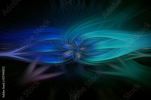 Abstract glow fibers. Curved lines. Power energy led glowing. Shining neon whirl effect magic. Swirl smooth wave sci fi tech