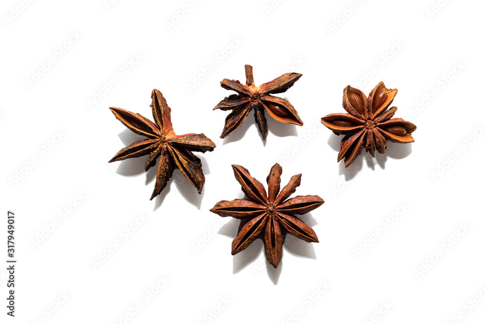 Fragrant anise isolated on a white background. Fragrant anise isolated on a white background.