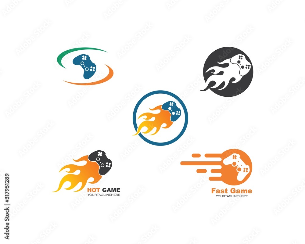 Fototapeta premium video game controller logo icon vector illustration