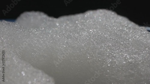 White Shining Soap Foam Macro Against Black Background