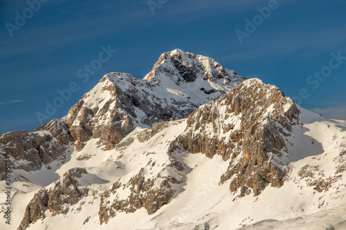 Triglav mountain covered in snow