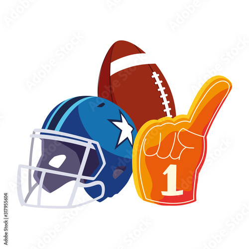 set of icons american football on white background