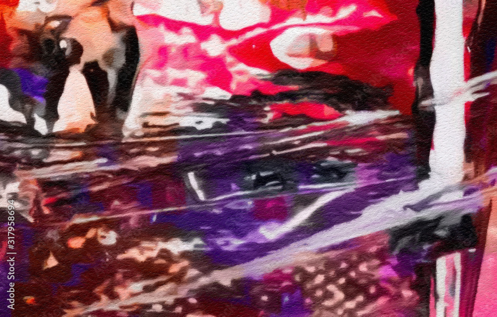 Obraz premium Original abstract painting at canvas. Mixed media pattern. Hand drawn art background.