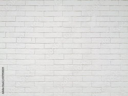 White brick wall background texture for background or backdrop