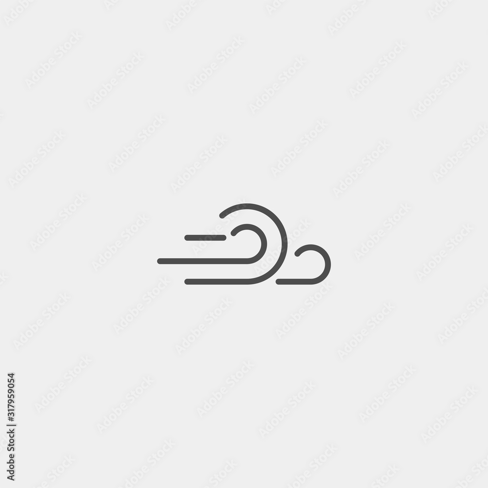 Wind flat vector icon. Blow flat vector icon Wind flat vector icon. Blow flat vector icon