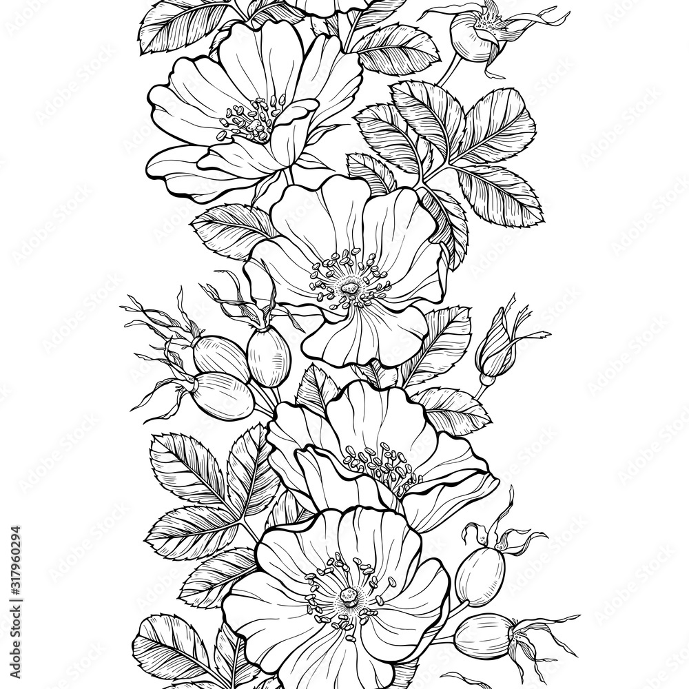 Beautiful Flower hand drawing design sketch - Designsketch.in-saigonsouth.com.vn