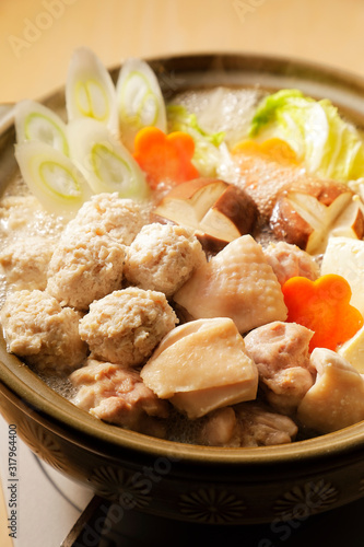 鶏鍋　Japanese chicken hot pot