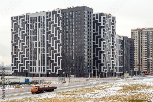 construction site of a building - facade with scaffolding photo