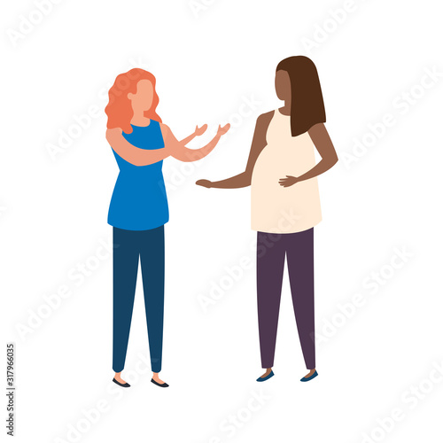 beautiful women avatar characters icons vector illustration design