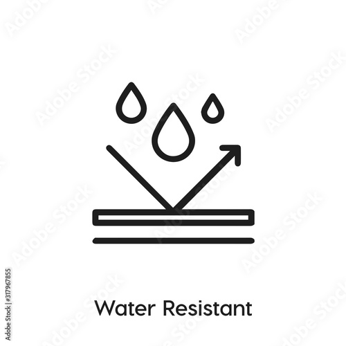 water resistant icon vector. waterproof icon vector symbol illustration. Modern simple vector icon for your design. water resistant repellent icon vector	 photo