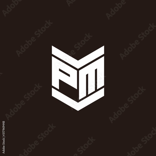 Logo alphabet monogram with emblem style