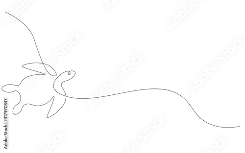 Turtle swim on sea vector illustration