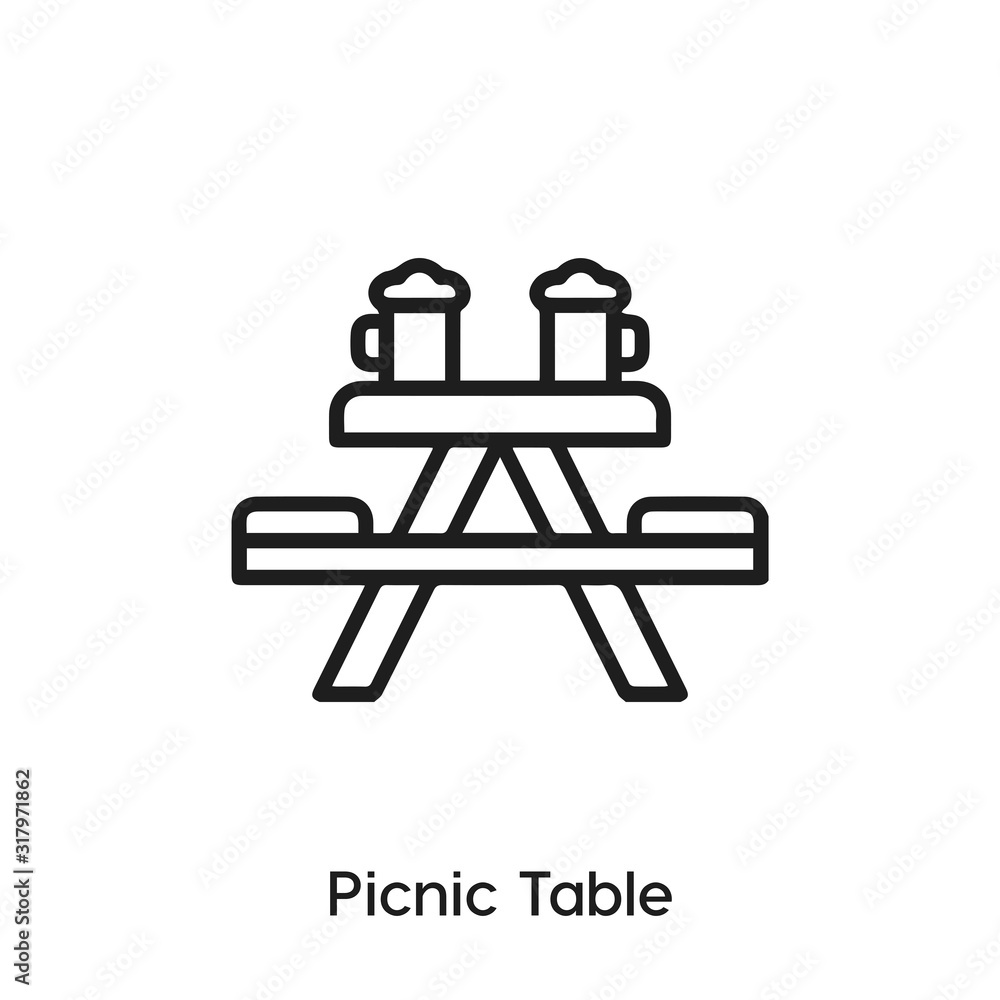 picnic table icon vector . picnic table symbol sign picnic table icon vector . picnic table symbol sign