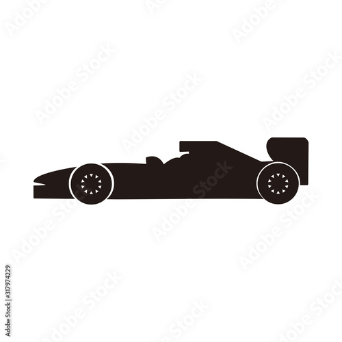 Car of formula 1 vector icon illustration sign