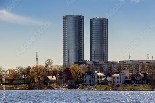 Fotografie Riga, Latvia : Sun Stone (Saules akmens) is an office skyscraper in Riga, in Pardaugava