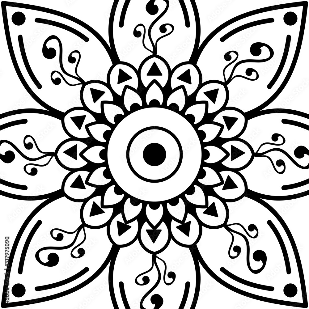 Mandala decorative ornament. Can be used for greeting card, phone case print, etc. Hand drawn background Mandala decorative ornament. Can be used for greeting card, phone case print, etc. Hand drawn background