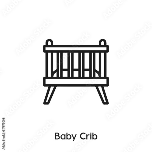baby crib icon vector. cradle toddler icon vector symbol illustration. Modern simple vector icon for your design. baby crib icon vector	