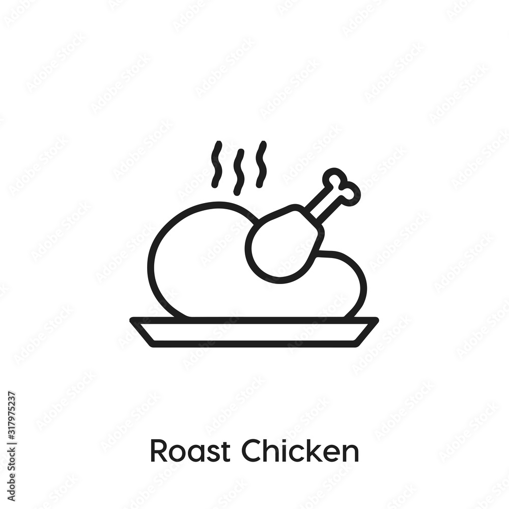 roast chicken icon vector. roast chicken symbol sign roast chicken icon vector. roast chicken symbol sign