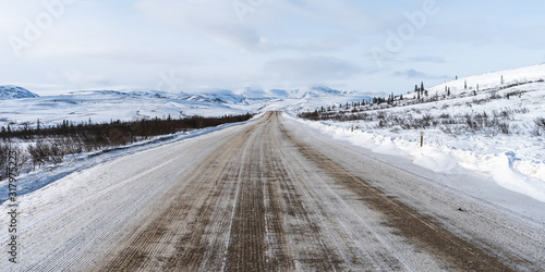 Dempster Highway, Northwest Territories in winter.