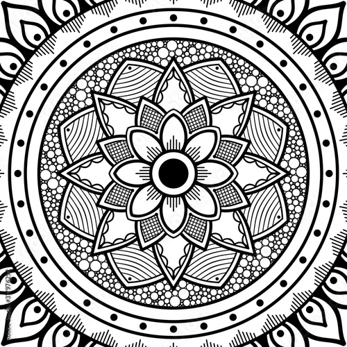 Mandala decorative ornament. Can be used for greeting card  phone case print  etc. Hand drawn background