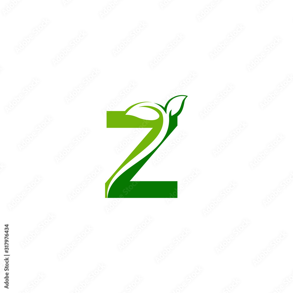 Combination of green leaf and initial letters Z logo design vectors Combination of green leaf and initial letters Z logo design vectors