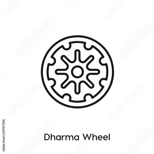 dharma wheel icon vector. dharma wheel icon vector symbol illustration. Modern simple vector icon for your design. dharma wheel icon vector.	