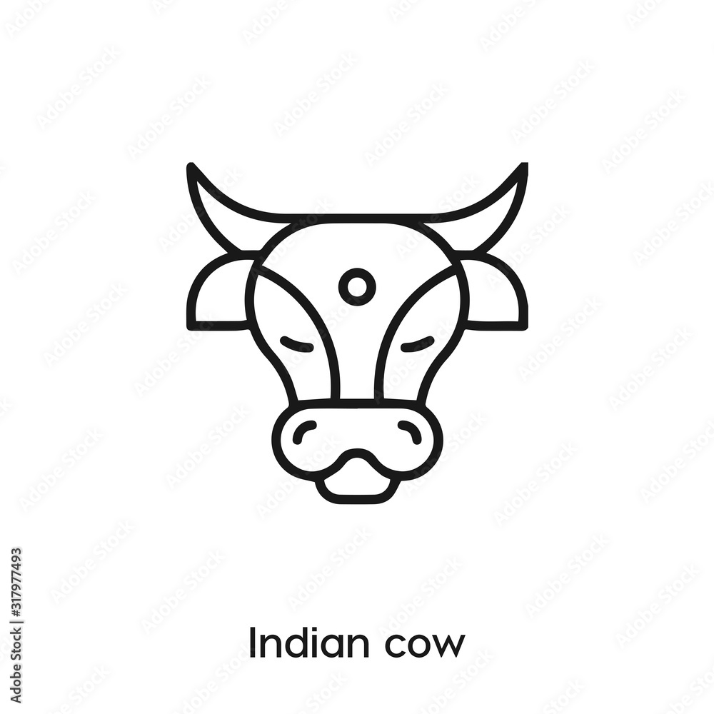 Indian cow icon vector. Indian cow icon vector symbol illustration. Modern simple vector icon for your design. Indian cow icon vector.	