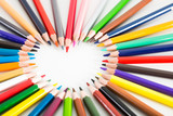 colored pencils lying around the heart