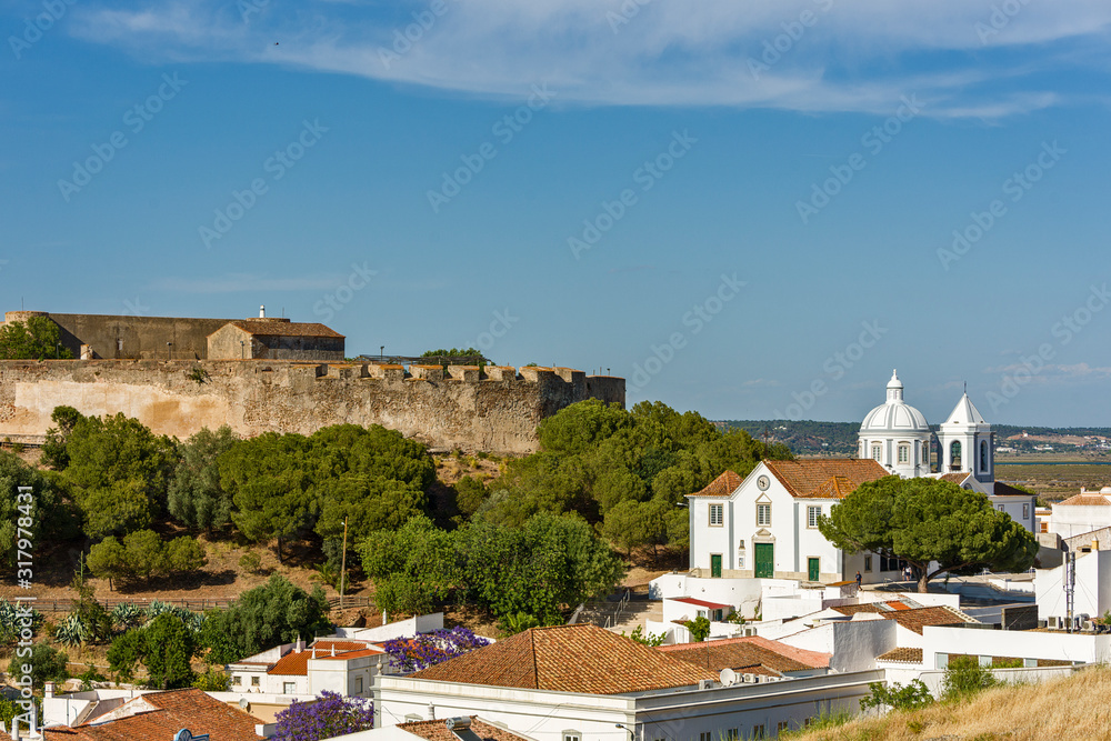 the Church of Our Lady of the Martyrs - Igreja Matriz and the fortress in Castro Marim, Algarve Portugal