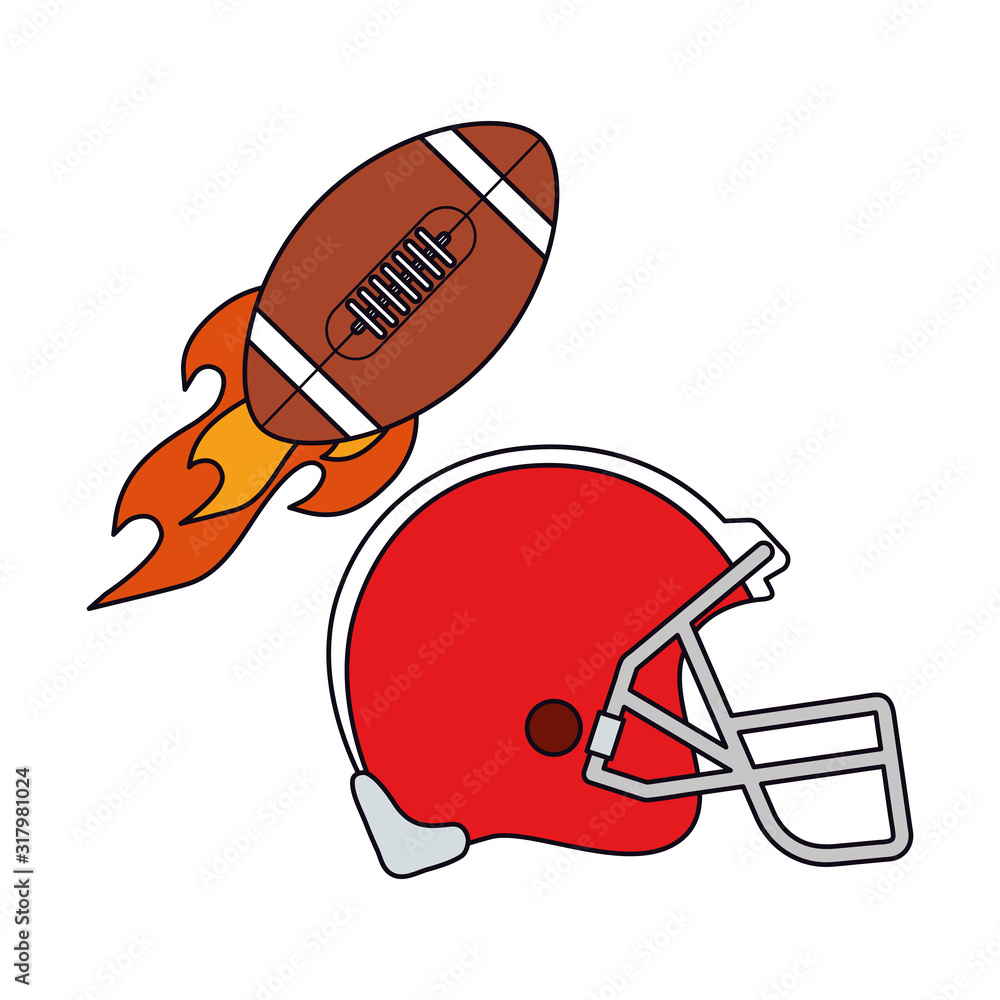 American football helmet and ball vector design American football helmet and ball vector design