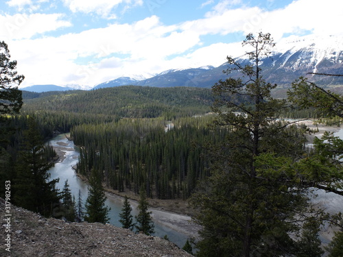 River and mountains in Jasper, Canada