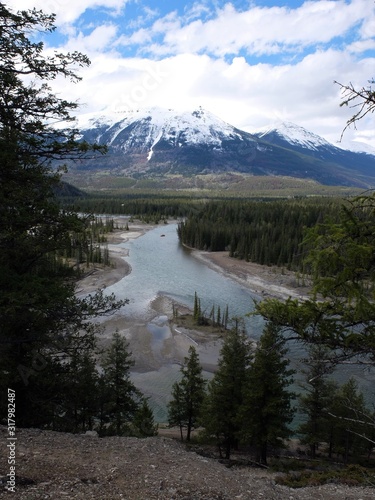 River and mountains in Jasper, Canada