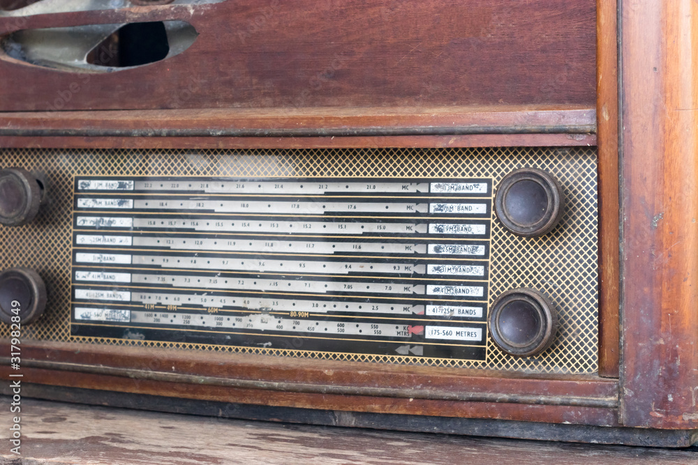 Fototapeta premium radio receiver that is analog system Used for listening to music programs and news information via frequency bands.