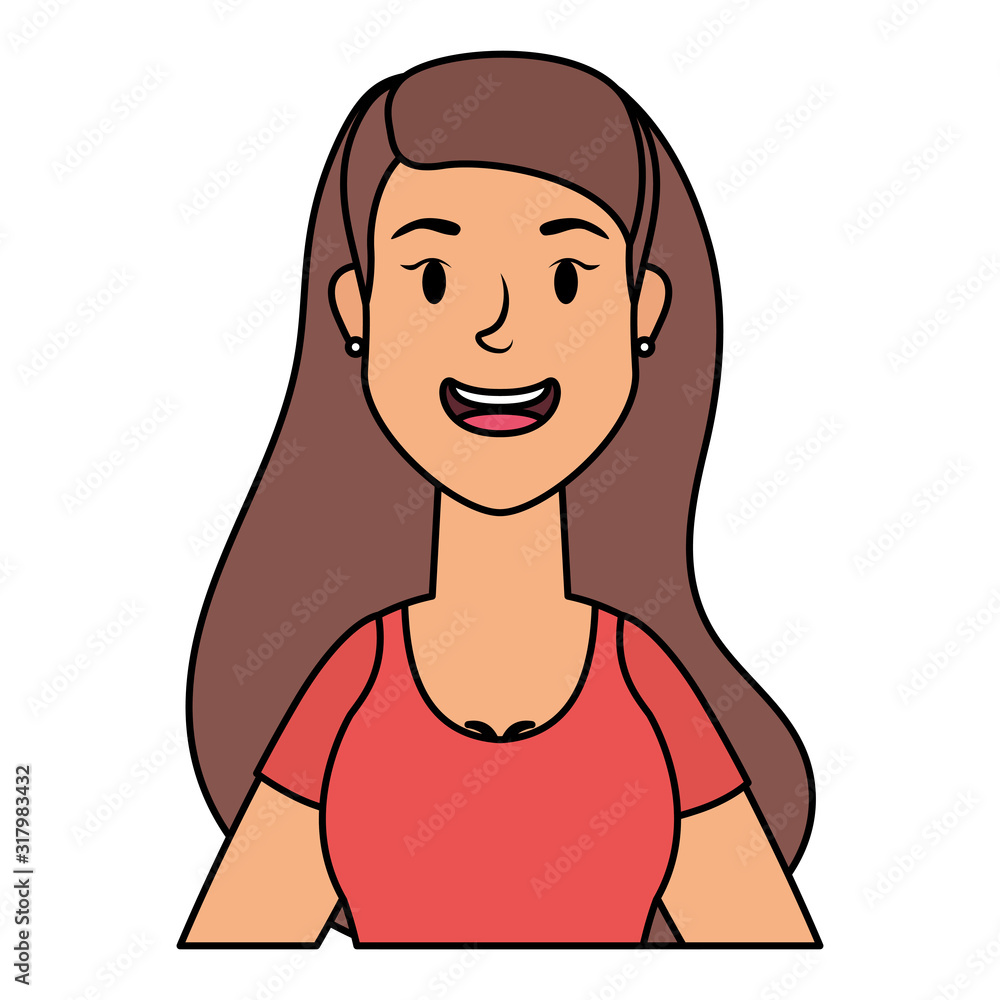 cute young woman avatar character