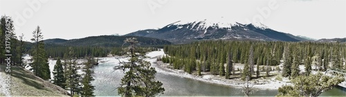 River and mountains in Jasper, Canada