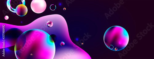Multicolored space bubbles 3d cluster pastel shades decorative balls abstract vector illustration pearls new trendy