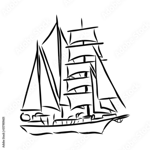 Wallpaper Mural ship isolated on white background Torontodigital.ca