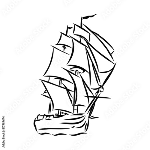vector illustration of a ship