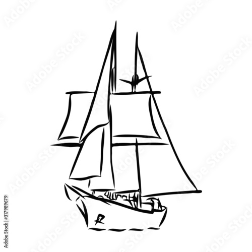 vector illustration of a ship