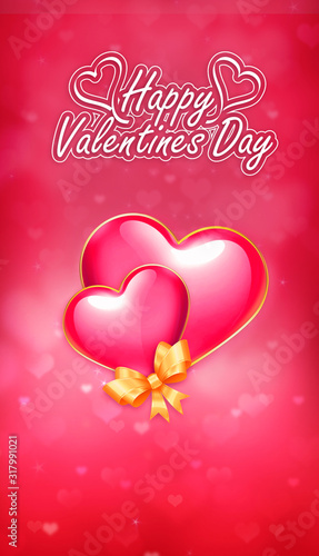 Valentines day background with lovely hearts